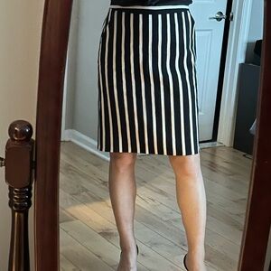 Gerard Ink and White Striped Pencil Skirt